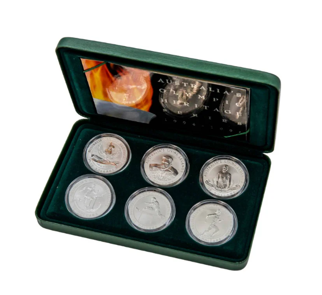 1994-1996 4oz $10 AUSTRALIA'S OLYMPIC HERITAGE SERIES 6-COIN SET