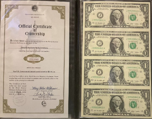 2009 FOUR $1 US DOLLAR BANK NOTES