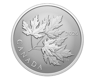 2026 1/2oz $10 GLEAMING MAPLE LEAVES FINE SILVER COIN