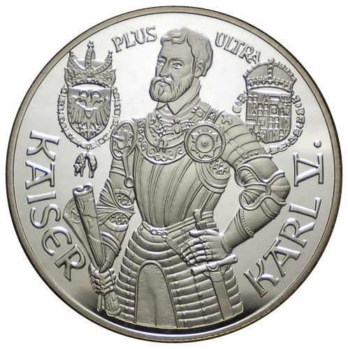 1992 OSTERREICH 100 SCHILLING KAISER KARL V. PROOF
