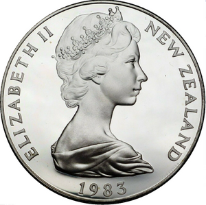 1933-1983 $1 NEW ZEALAND 50TH ANNIVERSARY OF COINAGE PROOF STERLING SILVER