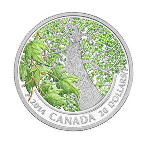 2014 1oz $20 MAPLE CANOPY - SPRING SPLENDOUR FINE SILVER COIN