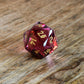 STRAWBERRY MULTIFACETED GLASS DICE SET