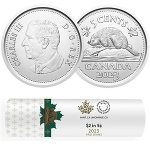 2023 5-CENT KING CHARLES III FIRST STRIKES SPECIAL WRAP ROLL