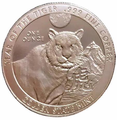 1oz YEAR OF THE TIGER COPPER ROUND