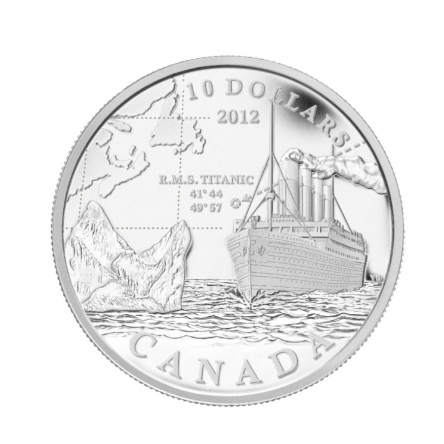 2012 1/2oz $10 - R.M.S TITANIC FINE SILVER COIN