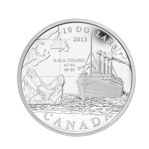 2012 1/2oz $10 - R.M.S TITANIC FINE SILVER COIN