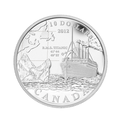 2012 1/2oz $10 - R.M.S TITANIC FINE SILVER COIN