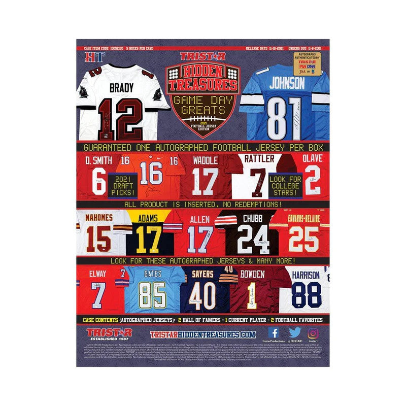2021 TRISTAR HIDDEN TREASURES AUTOGRAPHED FOOTBALL JERSEY GAME DAY GREATS