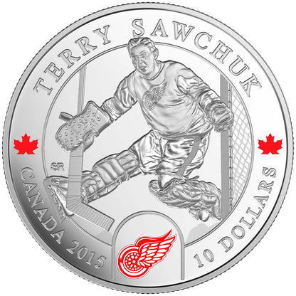 2015 1/2oz $10 ORIGINAL SIX™ GOALIES - TERRY SAWCHUK FINE SILVER COIN