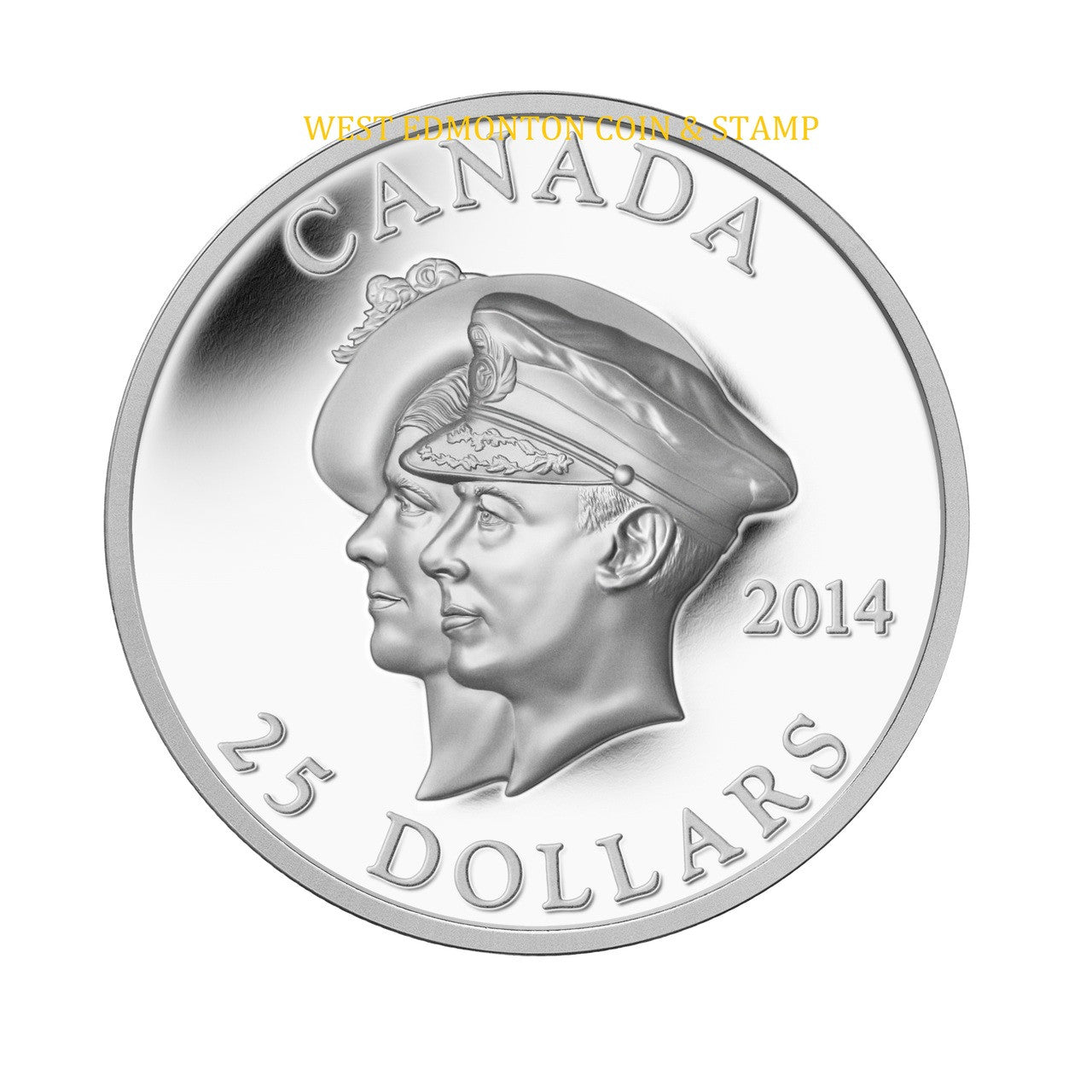2014 $25 75TH ANNIVERSARY OF THE FIRST ROYAL VISIT FINE SILVER COIN