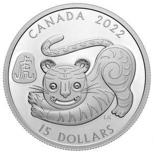 2022 1oz $15 LUNAR YEAR OF THE TIGER FINE SILVER COIN