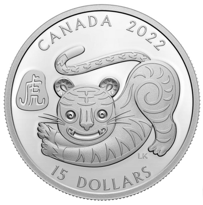 2022 1oz $15 LUNAR YEAR OF THE TIGER FINE SILVER COIN