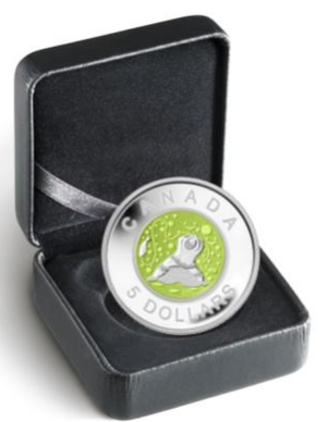 2013 1/4oz $5 CONTEMPORARY ABORIGINAL ART: FATHER ICE FISHING - FINE SILVER COIN