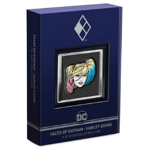 2022 1oz $2 DC FACES OF GOTHAM - HARLEY QUINN FINE SILVER COLLECTIBLE COIN