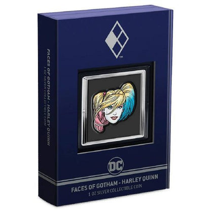 2022 1oz $2 DC FACES OF GOTHAM - HARLEY QUINN FINE SILVER COLLECTIBLE COIN