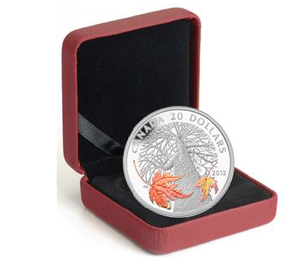 2013 1oz $20 CANADIAN MAPLE CANOPY (AUTUMN) FINE SILVER COIN