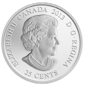 2013 25-CENT COLOURED COIN-MAGNIFIED BEAUTY: THE EASTERN PRICKLY PEAR CACTUS
