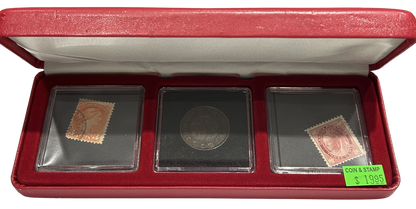 [AUCTION ONLY] 1901 ONE CENT COIN AND STAMP SET