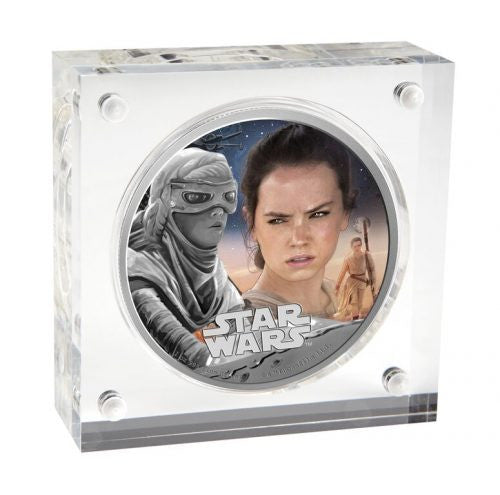 2016 1oz $2 STAR WARS: THE FORCE AWAKENS REY FINE SILVER COIN
