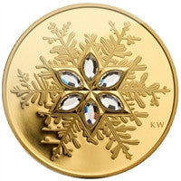 E-TRANSFER ONLY - 2006 $300 14KT GOLD COIN - CRYSTAL SNOWFLAKE