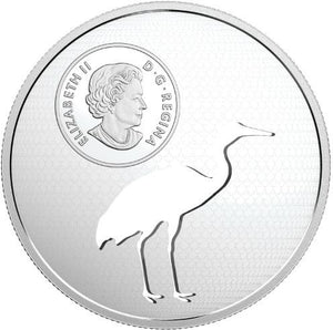 2017 $30 ENDANGERED ANIMAL CUTOUT: WHOOPING CRANE FINE SILVER COIN (1.8oz)