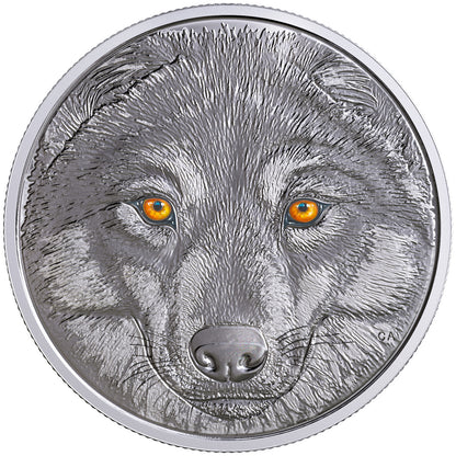 2017 $15 IN THE EYES OF THE WOLF FINE SILVER COIN