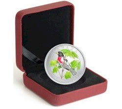 2012 25-CENT COLOURED COIN - ROSE-BREASTED GROSBEAK