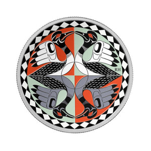 2012 1oz FINE SILVER COLOURIZED COIN - TWO LOONS