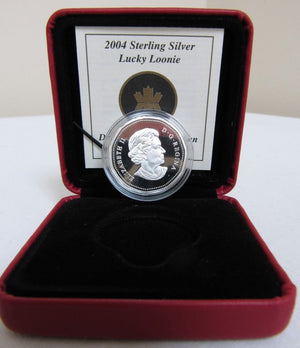 2004 STERLING SILVER OLYMPIC LUCKY LOONIE (NO BLACK SLEEVE)