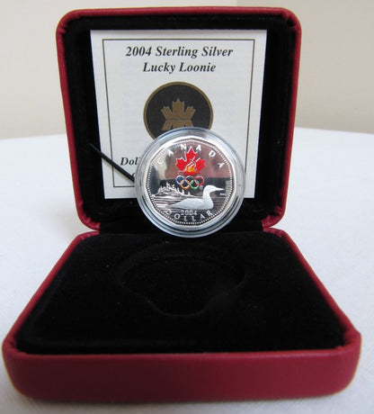 2004 STERLING SILVER OLYMPIC LUCKY LOONIE (NO BLACK SLEEVE)