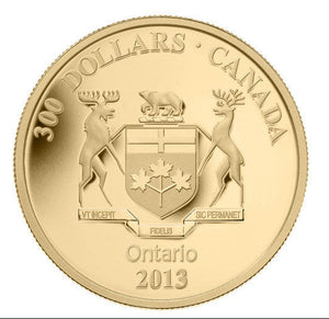 E-TRANSFER ONLY - 2013 14-KARAT GOLD COIN - ONTARIO COAT OF ARMS