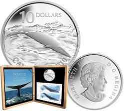 2010 $10 STERLING SILVER - BLUE WHALE COIN AND STAMP SET (LAST IN SERIES)