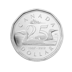 2012 $1 - 25TH ANNIVERSARY OF THE LOONIE 11-SIDED - FINE SILVER COIN