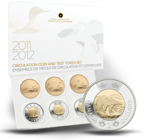 2012 CIRCULATION COINS AND TEST TOKENS SET