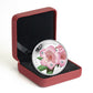 2012 1oz $20 - RHODODENDRON WILDFLOWER - SWAROVSKI CRYSTAL WATER DROPLETS - FINE SILVER COIN