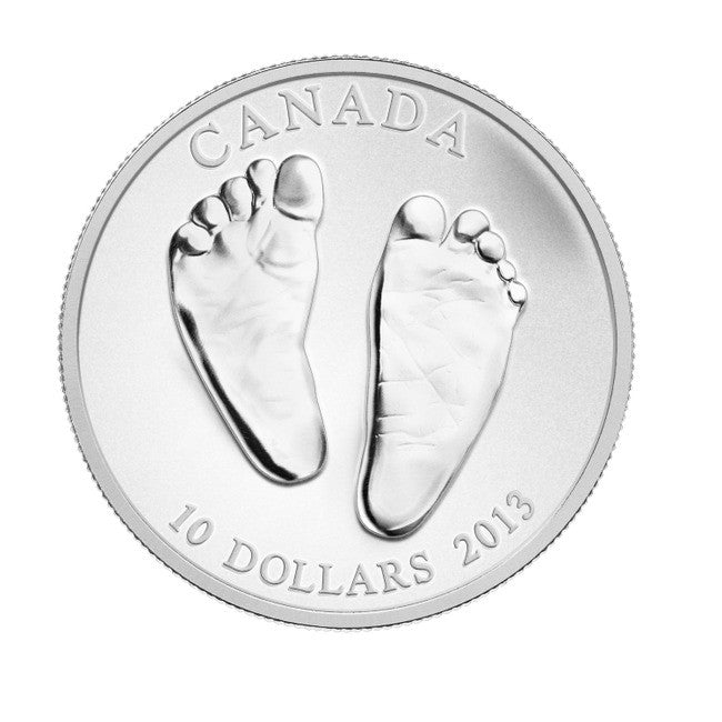 2013 1/2oz $10 WELCOME TO THE WORLD - BABY FEET (NOT ORIGINAL CASE) - FINE SILVER COIN