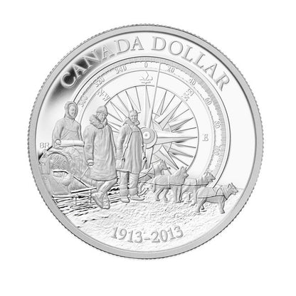2013 $1 - 100TH ANNIVERSARY OF THE CANADIAN ARCTIC EXPEDITION - PROOF FINE SILVER COIN