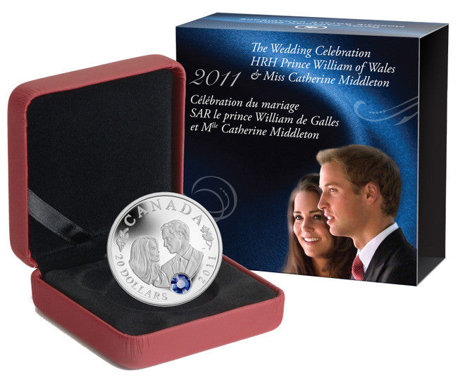 2011 1oz $20 SILVER COIN - WEDDING CELEBRATION - PRINCE WILLIAM & CATHERINE MIDDLETON