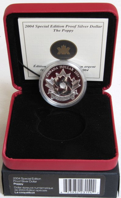 2004 $1 THE POPPY COMMEMORATIVE PROOF SILVER COIN