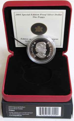 2004 $1 THE POPPY COMMEMORATIVE PROOF SILVER COIN