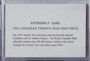 1991 CANADIAN QUARTERS 4 PACK - UNC FROM SEALED ROLL