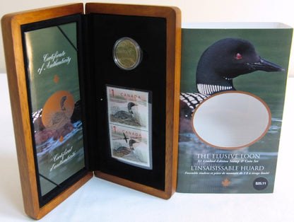 2004 STAMP AND ONE DOLLAR COIN SET - THE ELUSIVE LOON