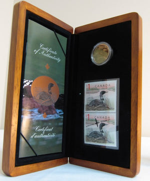2004 STAMP AND ONE DOLLAR COIN SET - THE ELUSIVE LOON