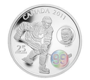 2011 1oz $25 WAYNE & WALTER GRETZKY - FINE SILVER HOLOGRAM COIN