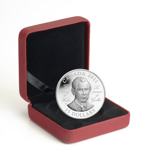 2011 $15 ULTRA-HIGH RELIEF STERLING SILVER COIN - H.R.H. THE PRINCE OF WALES (PRINCE CHARLES)