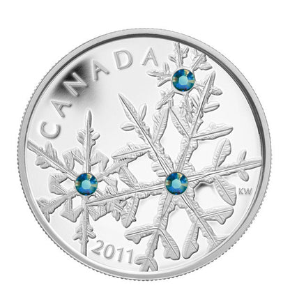 2011 1oz $20 - SMALL CRYSTAL SNOWFLAKE - MONTANA - FINE SILVER COIN