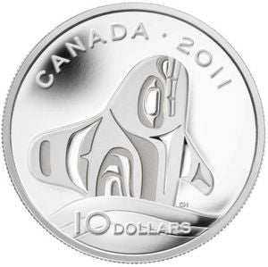 2011 1/2oz $10 - ORCA WHALE - FINE SILVER COIN