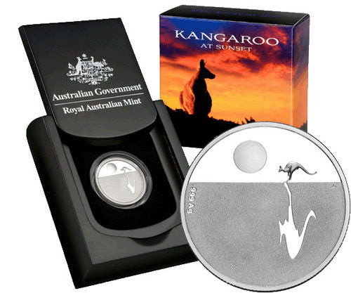 2011 1oz $1 KANGAROO AT SUNSET SILVER PROOF COIN