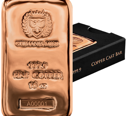 10oz GERMANIA MINT PURE COPPER BAR